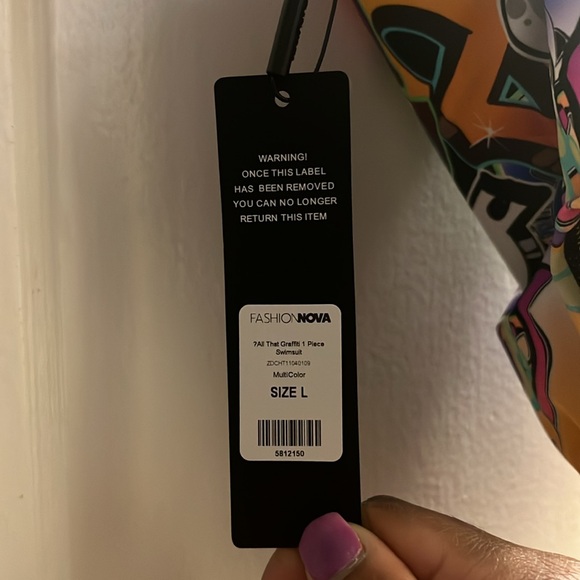 Multi Color 1 Piece Swimsuit - Picture 7 of 7